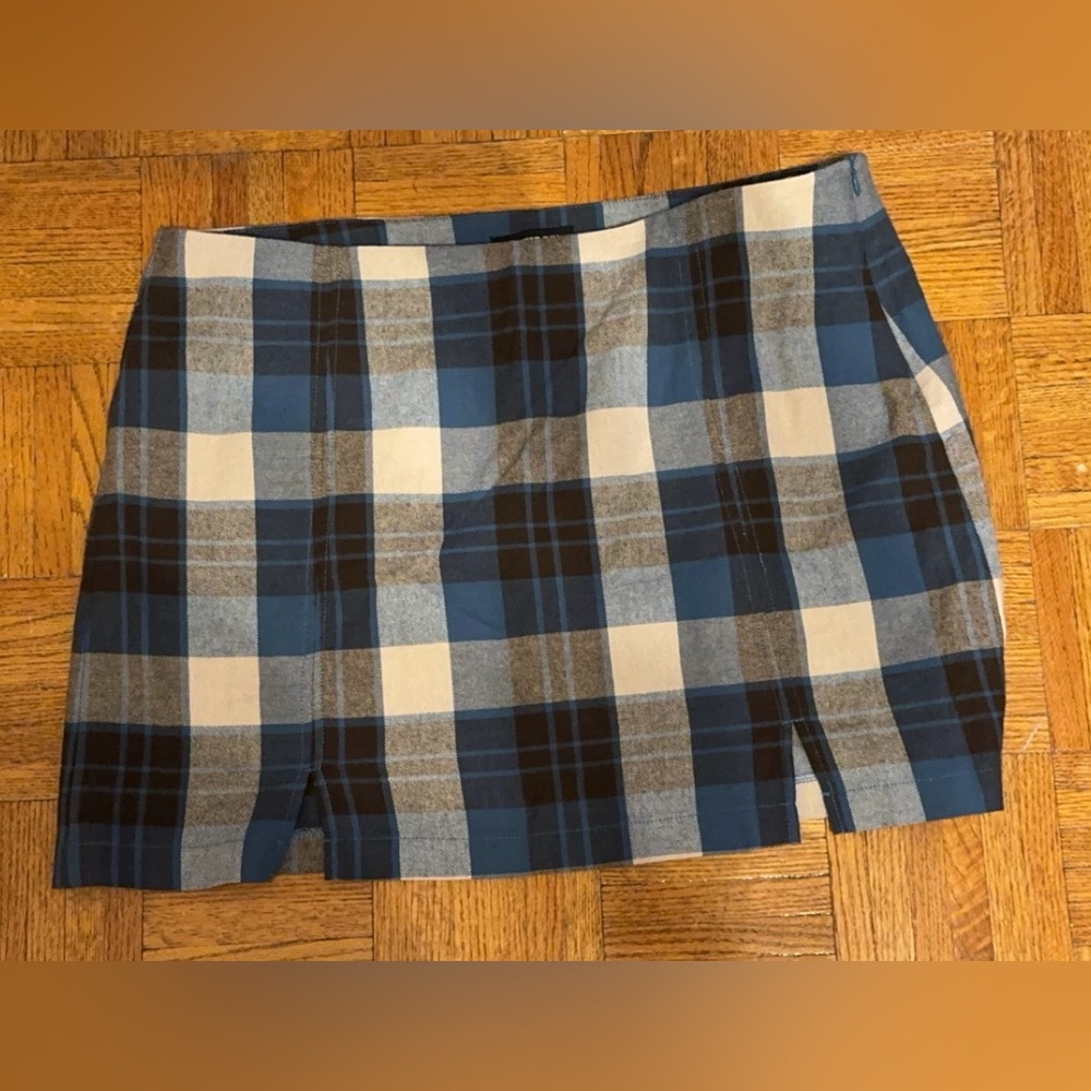 Blue Plaid School Girl Skater Skirt from Dollskill